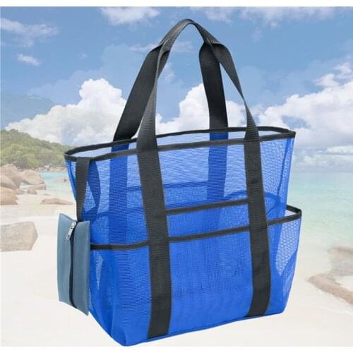Summer Handbags Women Swimming Bag Beach Handbag Pouch Portable Foldable Mesh Bags For Toys Shoes Clothes