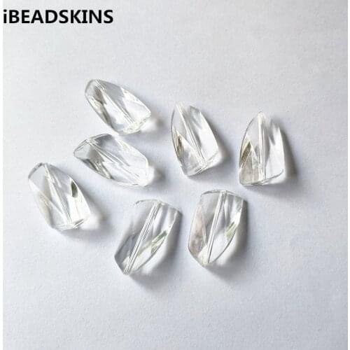 New arrival! 28x16mm 220pcs Clear acrylic Faceted Twist shape Beads for Necklace,Earrings parts,hand Made Jewelry DIY