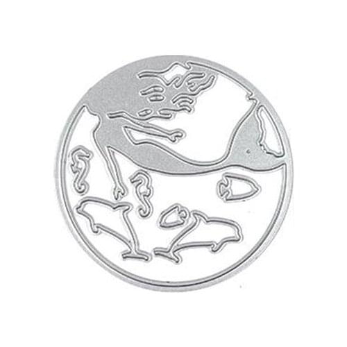 Mermaid Theme LOGE Cover Cutting Dies Scrapbook Diary Decoration Stencil Embossing Template DIY Greeting Card Handmade 2021