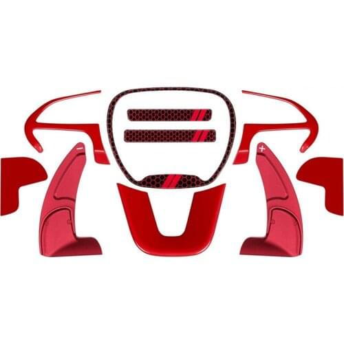 Steering Wheel Cover Trim Interior Accessories for 2015-2021 Dodge Challenger Charger Shift Paddle Extended Emblem Kit