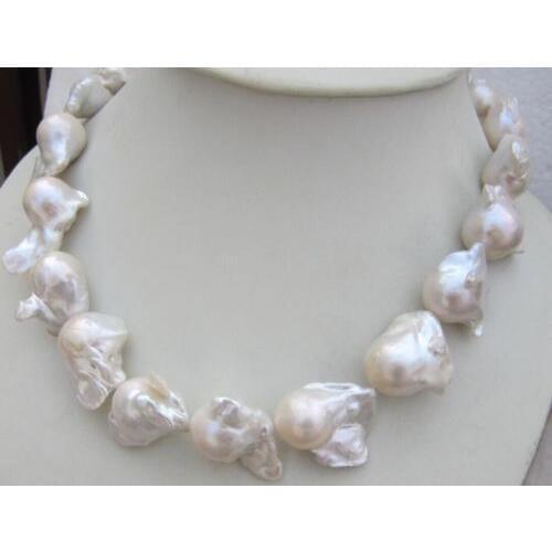HUGE AAA 16-24MM NATURAL SOUTH SEA WHITE BAROQUE PEARL NECKLACE 18 INCH