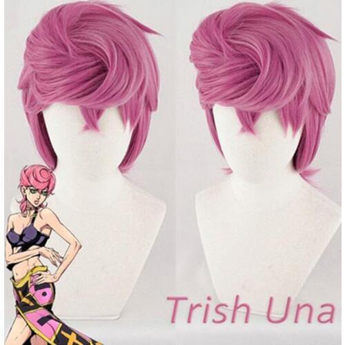 Trish Una Cosplay Wig Anime JOJO Bizarre Adventure Golden Wind Golden Cosplay Wig Trish Una Hair Halloween Cosplay