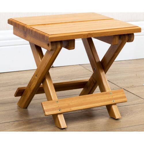 Leisurely Portable Outdoor Fishing Picnic Wooden Bamboo Small Chair Low Stool/Living Room Garden Kids Convenient Folding Bench