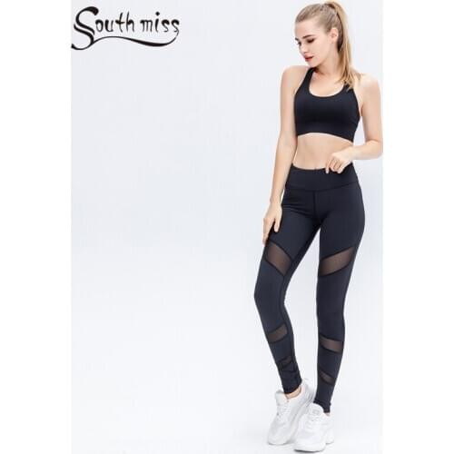 Premium Solid Black Yoga Legging Sexy Breathable Mesh Patchwork Gym Tight High Rise Hollow Hips Push Up Quick Dry Sport Wear