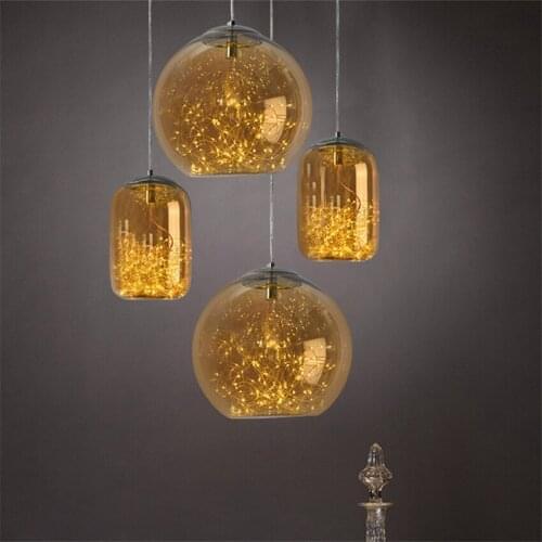 Nordic Glass Star Pendant Lights Bedroom Living Room Kitchen Warm Dining Room Bar Bedside Lamps Artistic Hanging Lights Fixtures