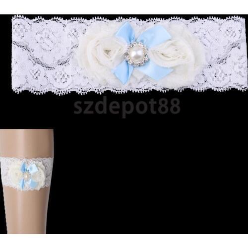 Wedding Bridal Lace Garter Flower Bowknot Elastic Toss Garter Thigh Ring Keepsake