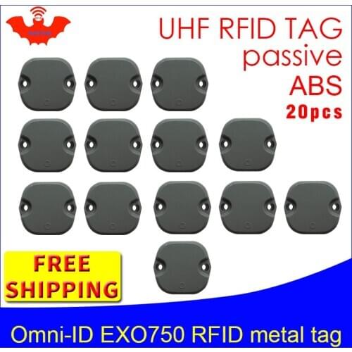 UHF RFID metal tag omni-ID EXO 750 915m 868mhz Impinj Monza4QT EPC 20pcs free shipping durable ABS smart card passive RFID tags