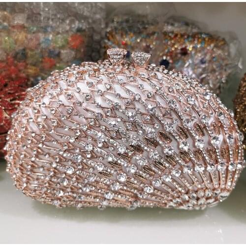 Evening Bags Diamond Shell Shape Women’s Bridal Purse New Arrival 2021 Rhinestone Crystal Wedding Purse Ladies Shoulder Handbags