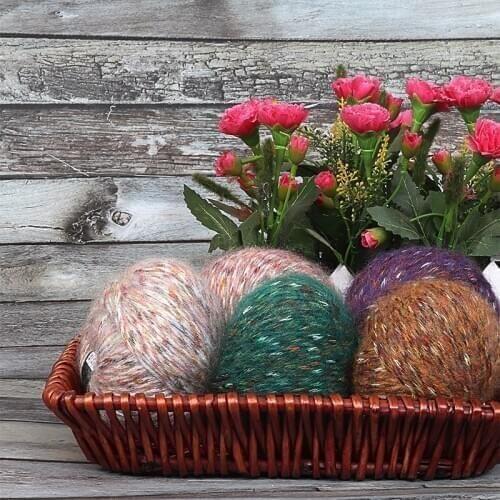 YOMDID Colourful Alpaca Velvet Wool Soft Wool Yarn For Scarf Hat Sweater DIY Knitting Thread Handcraft Yarn lana para tejer