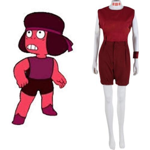 Steven Universe Cosplay Ruby Cosplay Costume Halloween Carnial Cosplay Costume For Women