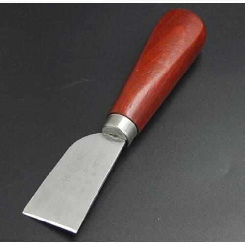 1 Pcs / Lot Leathercraft Stainless Steel Leather Cutting Skiving Knife Craft Tool With Wooden Handle Cutting Edge Knife