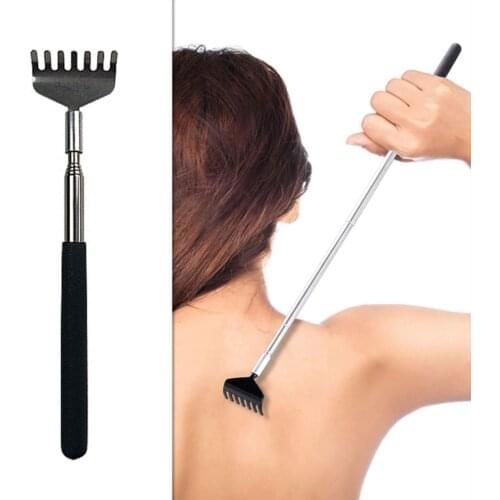 Steel Retractable Itching Scratching Rake Scratcher Massage Tool 1pc Back Scratcher Telescopic