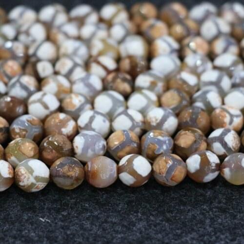 10mm 38pcs/lot, TOP Quality ! Brown White Handmade Loose Spacer Round Stone Beads Bracelet DIY Jewelry Making