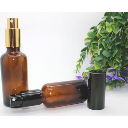 200pcs*30ml Shining amber Glass Essential Oil Bottle With Mist Sprayer Over cap