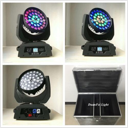 8pcs with 4 flycase ring lyre moving head wash led zoom 36x10w rgbw 4in1 color led moving head zoom stage washing moving light