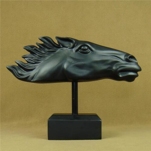 Abstract Horse Head Sculpture Handmade Resin Mustang Statue Ornament Craft Accessories Furnishing for Home and Office Decoration