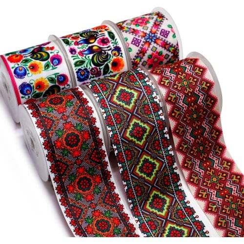 Choshim accessories 10 Yards Per Size Mexcio Ribbon Printed Grosgrain Ribbon DIY Bow Bag Material 36396