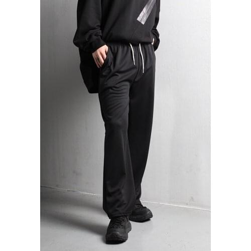 Brand mens pants new trend hip hop casual pants long wide leg pants straight mens elastic waist pants
