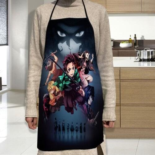 Demon Slayer Kimetsu no Yaiba Apron Grill Kitchen Chef Apron Professional for BBQ, Baking, Cooking for Men Women 68X95cm