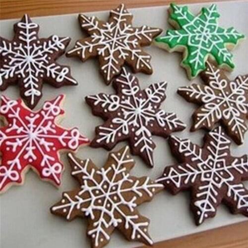 3Pcs Snowflake Cake Decorating Fondant Plunger Cutters Mold Mould Cookies Tools Kitchen Biscuit Stainless Steel Bakeware