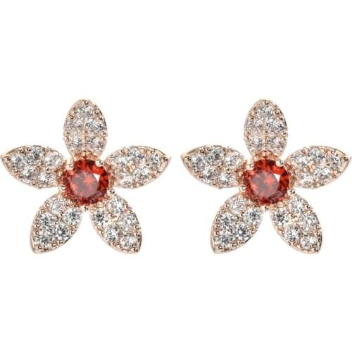 Korean fashion style flowers with Zircon Earrings for beautiful jewelry earrings for women/girls'wedding parties ER-354