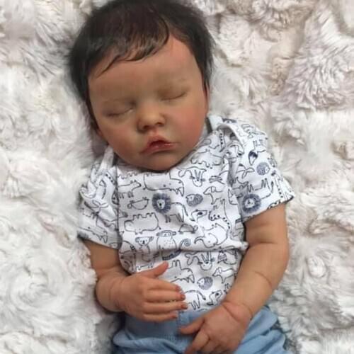 LEVI Reborn Baby Dolls 19Inches Real alive Newborn Bebe Vinyl silicone doll reborn Toys New Year Gift
