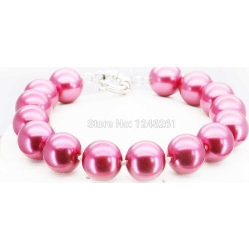 Hot Sale 10mm Accessories Red Glass Pearl Beads Bracelet For Women Girls Pearl Bracelet Jewelry Making Design Christmas Gifts