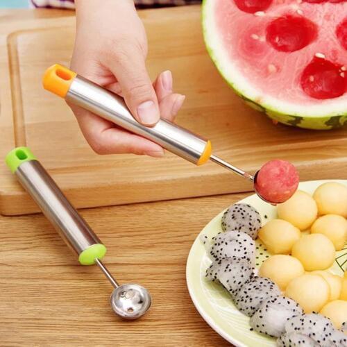 Hot Stainless Steel Fruit Melon Ball Maker Scoop Ice Cream Spoon Kitchen Gadget Tool kitchen accessories Fruit Scoop для кухни