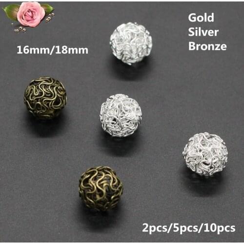 Fashion Bijoux Metal Wire Hollow Ball Pendant For Woman Handmade Necklace Bracelet Earrings Key Chain Charm Diy Jewelry Findings