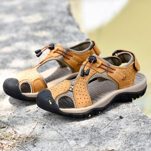 2019new summer mens sandals beach gladiator sandals baotou slippersfisherman sandals fashion non slip slippers flat sandals