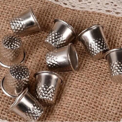 3 Pcs Thimbles Tailor Sewing Tool Silver Metal Grip Finger Shield Protector Pin Needle Handworking Sew Machine Accessory M56