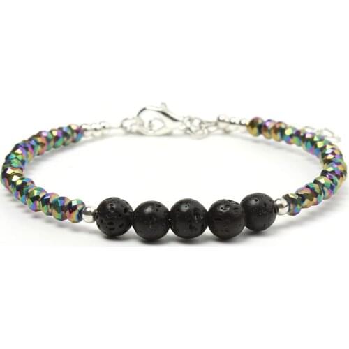 Natural Stone 4MM Crystal Beads Volcanic Rock Yoga Adjustable Bracelet 8 Color Handmade Bracelets for Women Men Jewelry YBR228