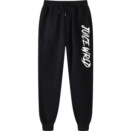 New Brand Running Jogging Pants Men Soft Bodybuilding Joggers Sweatpants Juice Wrld Black White Letter Fitness Sport Trousers
