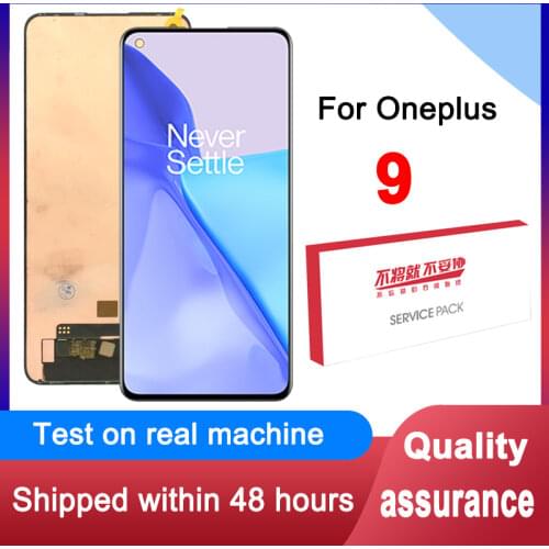 100% Original 6.55" LCD For OnePlus 9 AMOLED Display Touch Screen Digitizer Assembly For One Plus 9R 1+9 LE2113 LE2111 LE2110