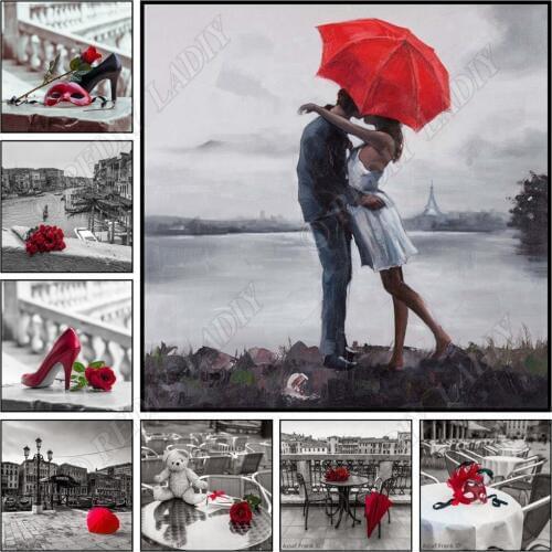 Full Square / Round Diamond Painting Flowers Rose Love DIY Diamond Embroidery Mosaic Picture of Rhinestones Pattern Home Decor