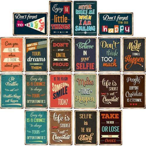 Proverb about Life Retro Metal Sign Bar Wall Decor Family Vintage Plaques Art Poster 20x30 cm