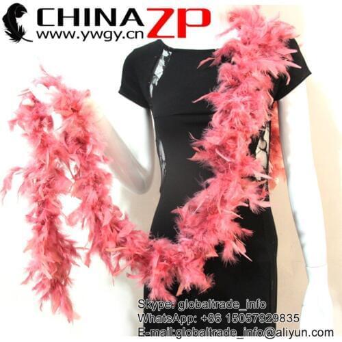 Made in CHINAZP Factory 200yards/lot Unique 40G Dyed Rose Turkey Chandelle Feather Boas