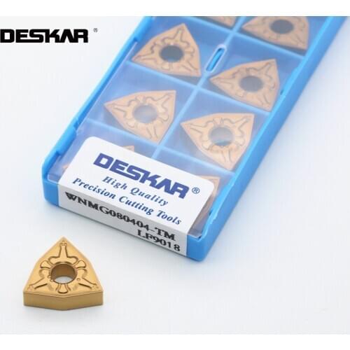 10PCS DESKAR WNMG080404 WNMG080408 12 TM CM CQ MT LF9018 Lathe Turning Tool Parts Cutter Cutting Carbide Inserts For Steel