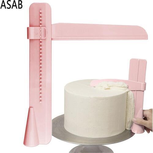 Cake Scraper Smoother Adjustable Fondant Spatulas Cake Edge Smoother Cream Decorating Adjustable height Scraper Kitchen CakeTool