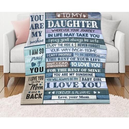 Thicken Throw Blanket For To My Love Daughter or Son Wife Letter 3D Printed Blanket Dad Mom for Home Daughters Air Mail Blanket