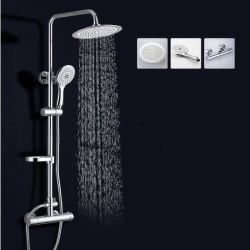 Vidric Thermostatic brass chrome bathroom shower faucet set