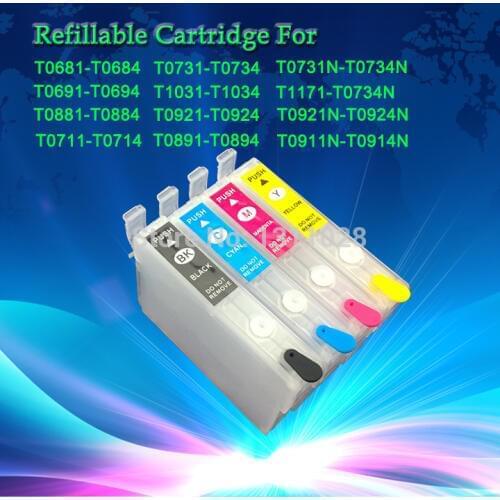T0891-T0894 Refillable ink cartridge for Stylus S20 SX510W SX410 SX100 SX105 SX200 SX205 SX405 SX400 SX115,4pcs,free shipping