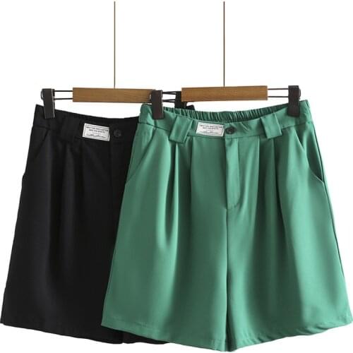 Large Size Womens Summer Wear New Slim Loose High Waist Versatile Suit Shorts Hot Pants 2021 Summer Casual Black Shorts