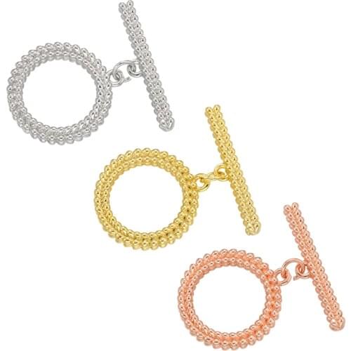 ZHUKOU Round Uneven Brass OT Clasps Hooks for Women Handmade Necklace Bracelet Jewelry Accessories making findings VK119