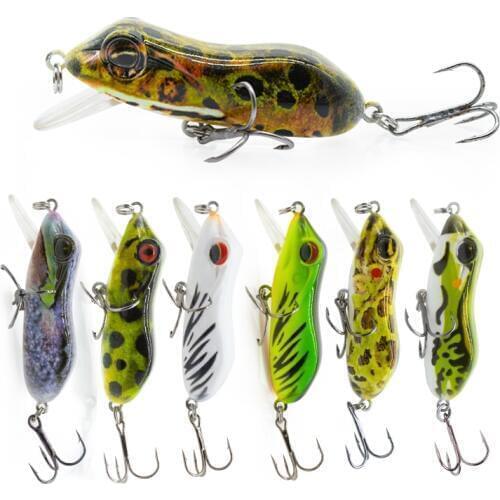 Mmlong 1pcs 63mm Bionic Frog Fishing Lures MR03 Realistic Topwater Hard Fish Wobbler Artificial Fishing Crank bait lures Pesca