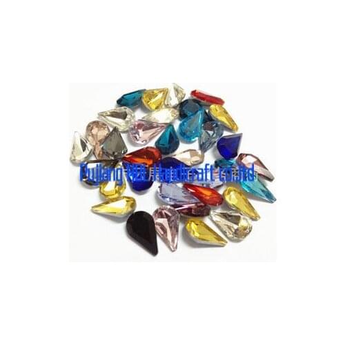 100pcs/pack 6x10mm Waterdrop Pointback Glass Gens Stone For Woman Clothes Diy Rhinestones