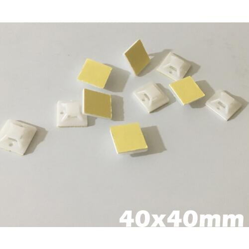 50pcs 30x30mm 30*30 White Black Nylong Square Plastic Yellow Self Adhesive Wire Zip Fixed Holder Cable Tie Mount Base