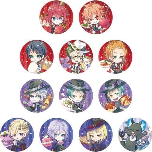 58mm Twisted Wonderland Game Riddle Rosehearts Azul Ashengrotto Ace Trappola Floyd Leech Food Metal Badge Brooch Pins