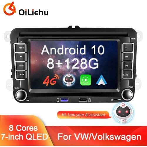 OiLiehu 2 Din Car Radio Stereo Receiver Android 10.0 GPS Multimedia Player For Golf/Polo/Tiguan/Passat b6/b7/SEAT/Leon/Skoda