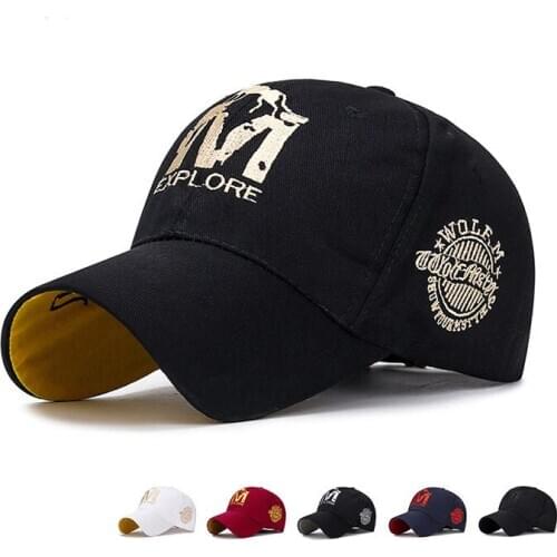 Men Casual sport fashion sun Hats Women cotton wolf embroidery Baseball Cap Outdoor sport sun Hats For men women